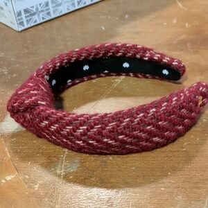 Lele Sadoughi Burgundy Tweed Headband